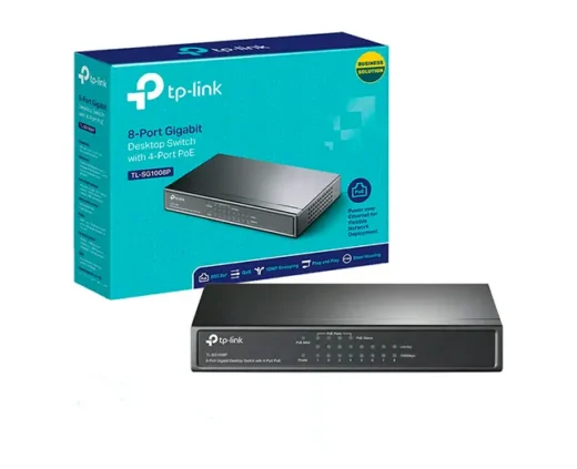 SWITCH 8 PUERTOS GIGABIT CON 4 puertos PoE+ TL-SG1008P