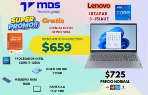 LAPTOP LENOVO IDEAPAD 3-15IAU7 INTEL CORE I7-1255U