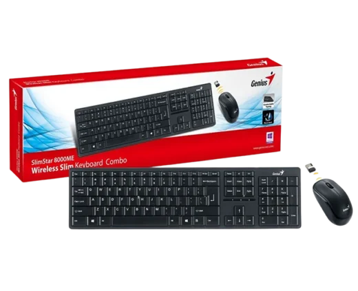 COMBO TECLADO Y MOUSE INALAMBRICO GENIUS SLIMSTAR 8000SE