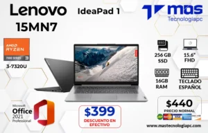 LAPTOP LENOVO IDEAPAD 1 15MN7 RYZEN 3-7320U