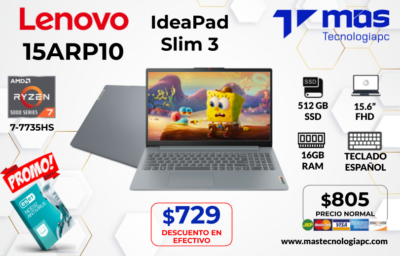 PORTATIL LENOVO SLIM 3 RYZEN 7 15ARP10