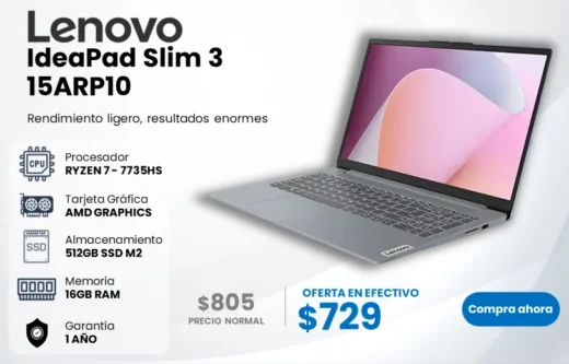 PORTATIL LENOVO SLIM 3 RYZEN 7 15ARP10