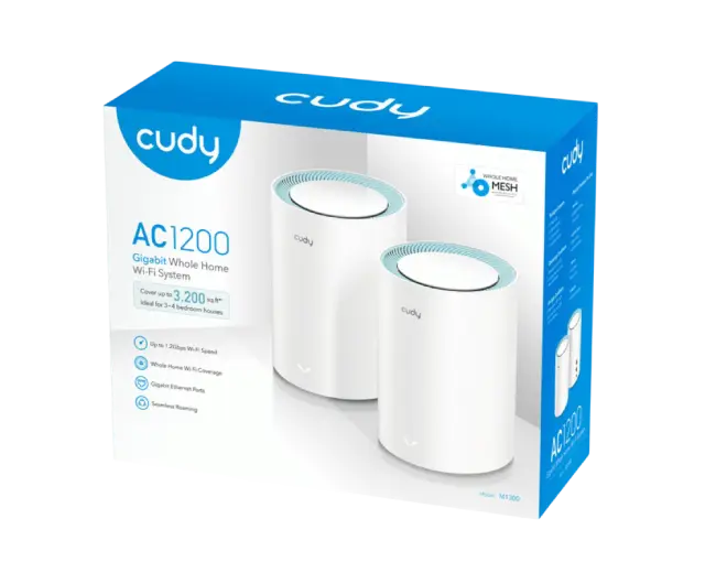 Cudy M1300(2-Pack) AC1200 Wi-Fi Gigabit Mesh